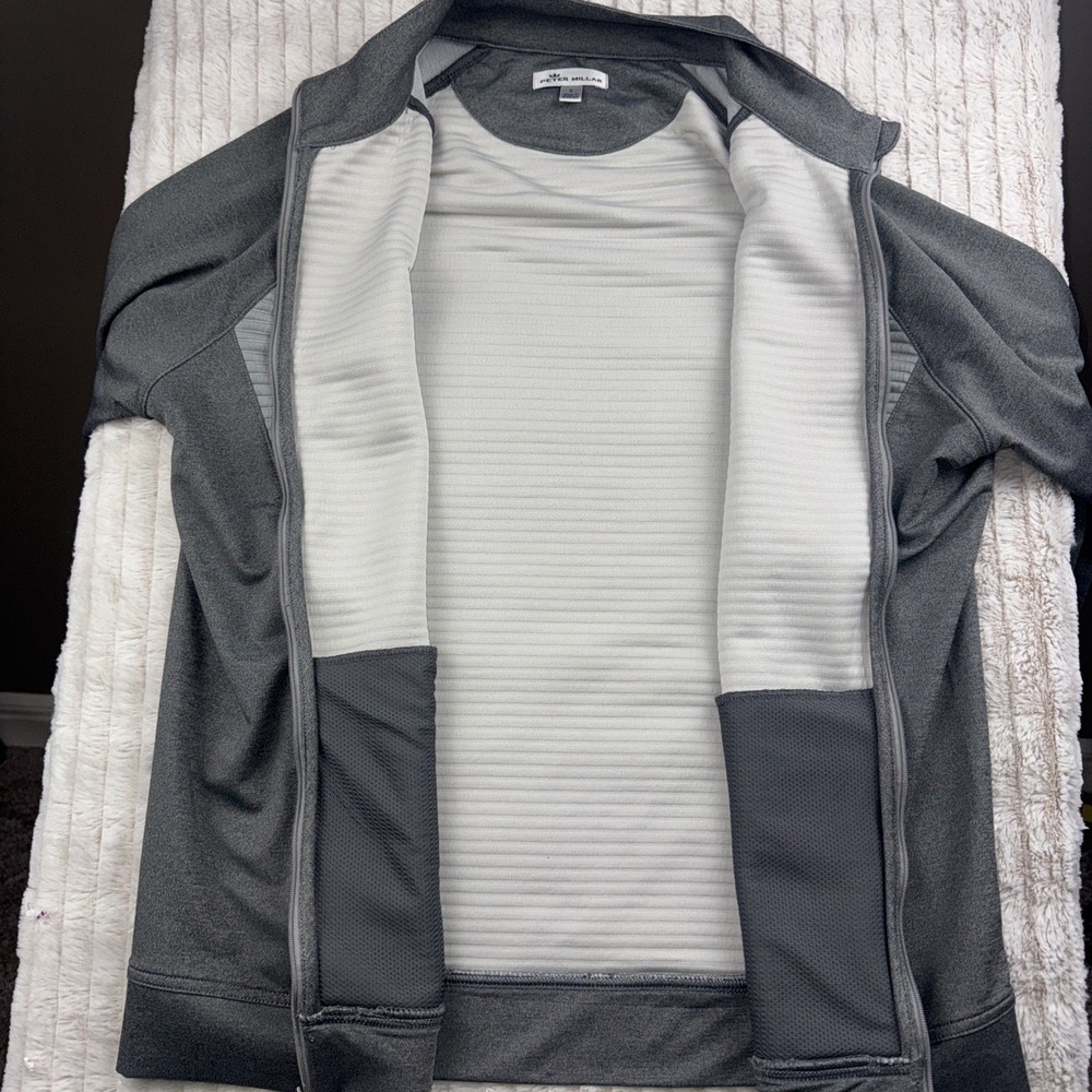 Peter Millar Crown Pemberton LS Zip Golf Jacket Men L Gray Whisper Rock NWOT - Picture 10 of 15